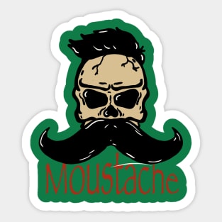 Moustache skull Sticker